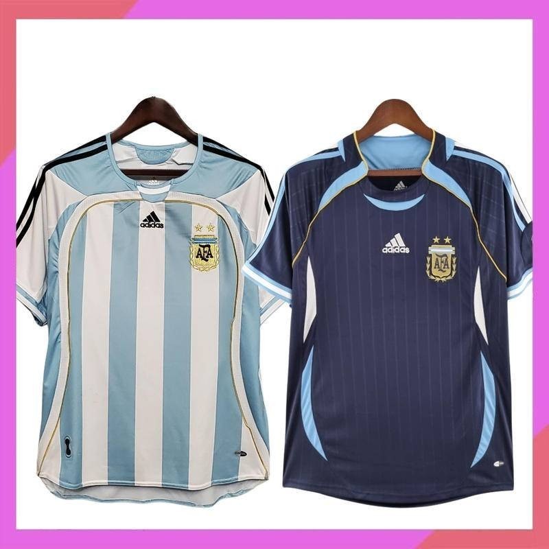 2006 年阿根廷主場客場復古足球球衣足球梅西 #19