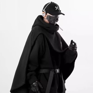 品澄閃閃大舖 M-3XL 黑色 開衫 鬥篷 暗黑者 巫師 男生 大帽子 連帽 嘻哈外套 披風 男 風衣 女 風衣外套
