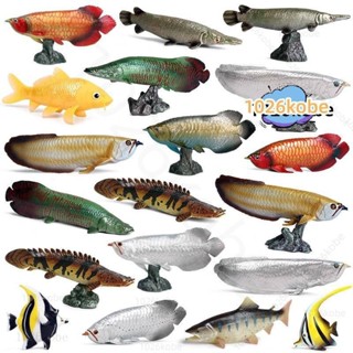 【推薦】 兒童模擬動物模型實心海洋淡水魚鱷雀鱔金龍魚斑節恐龍魚玩具擺件 1026kobe