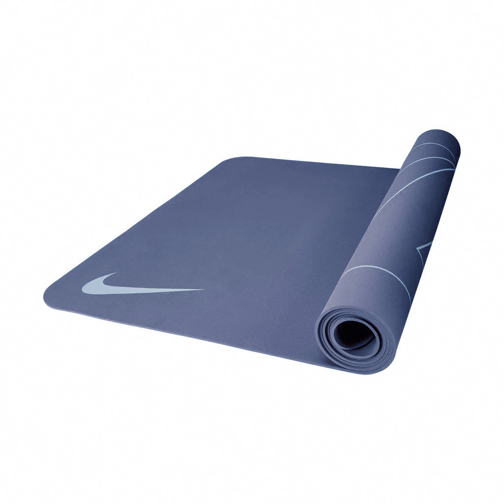 Nike 瑜珈墊 YOGA 藍 雙面 厚度4MM 防滑 輕量 易攜 附收納【ACS】 N100751740-7OS