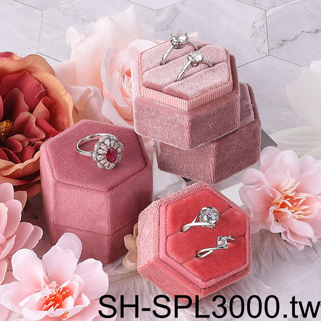 情侶戒指首飾展示盒六角形收納架婚禮訂婚家用多功能首飾盒