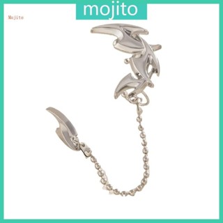 Mojito Statement 幾何鏈夾耳環配飾時尚女式耳夾