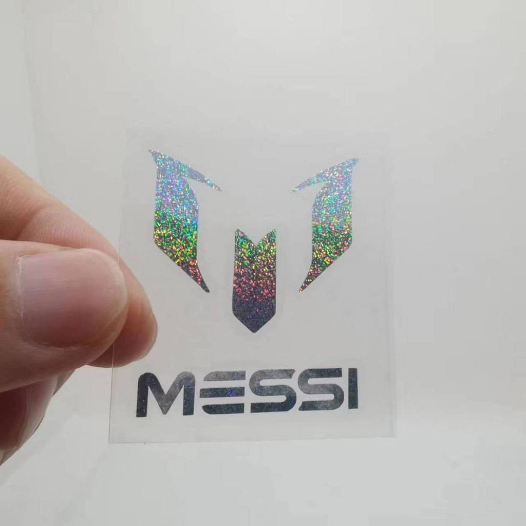 梅西LOGO個人標誌messi足球球星七彩鐳射貼紙貼畫大師