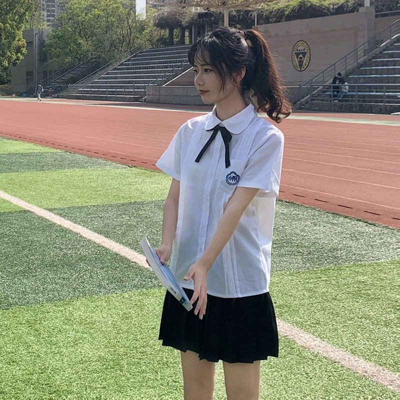 日系jk制服夏季校服套裝附中白襯衫高中學生學院風畢業季班服