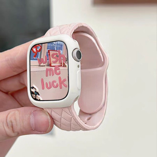 錶帶和糖果錶殼運動矽膠錶帶替換手鍊兼容 Apple watch 9 8 7 6 SE 5 4 3 Ultra 2 iWa
