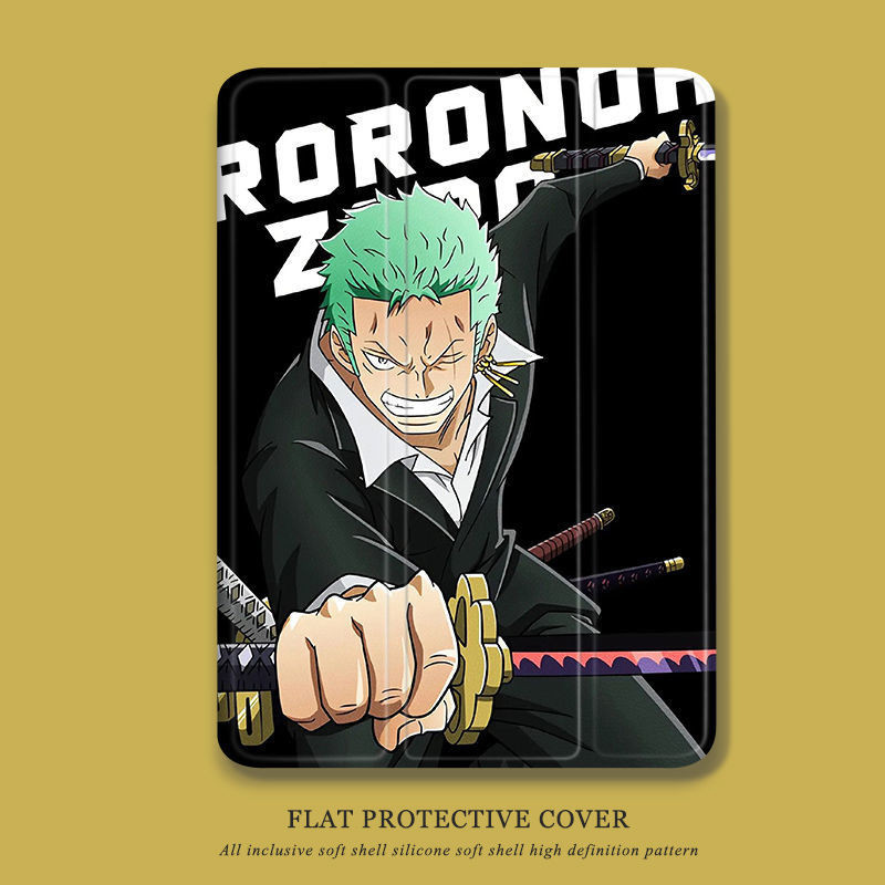 卡通 ONE PIECE Zoro 保護套適用於 iPad 9.7 10.2 5th 6th 7th gen 8th 9