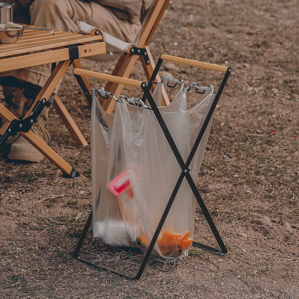 【逐風行者】 野營戶外折疊鐵藝垃圾架收納架創意家用廚房垃圾袋支架
