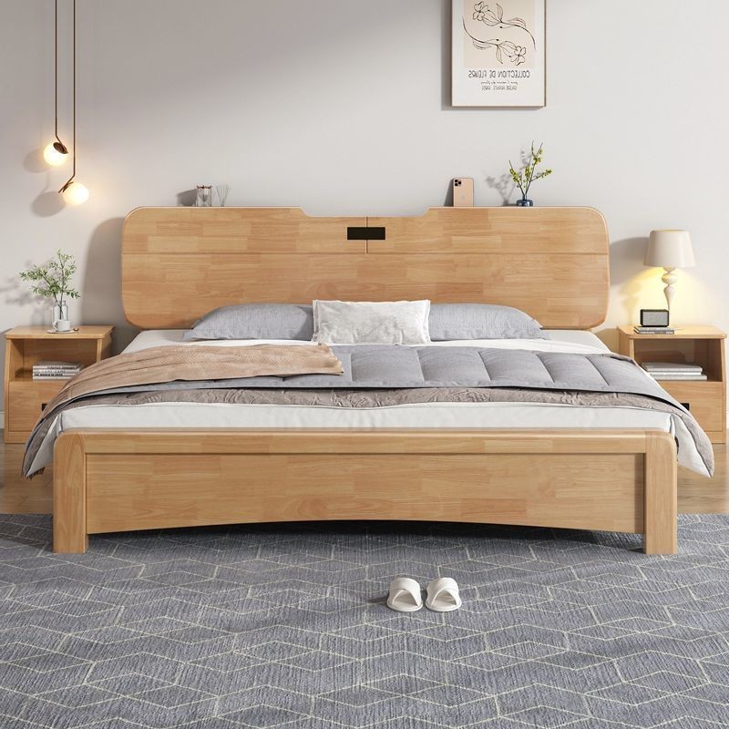 現貨免稅免運 全實木床 現代簡約床 北歐風雙人床 室臥大床 原木經濟型床架 單人橡木床 雙人床