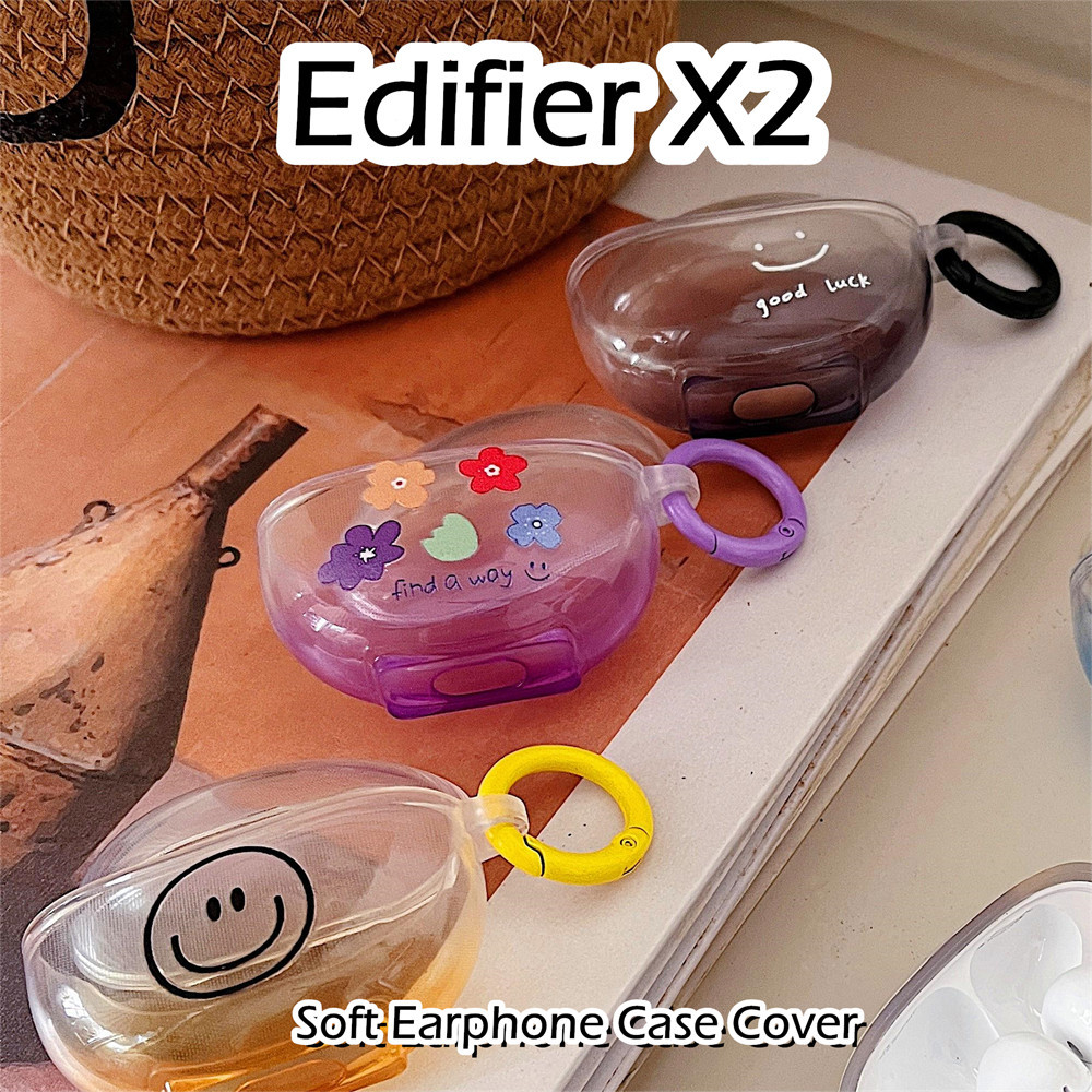 EDIFIER 【現貨】漫步者X2手機殼黑線微笑卡通軟矽膠耳機套外殼保護套