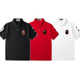 【潮π外貿】AAPE 翻領潮流POLO衫 polo v領 Aape 上衣 短袖 polo衫 T恤 歐美風格 休閒商務