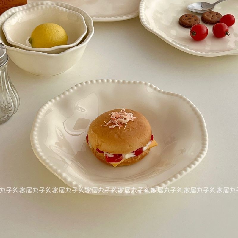 FUN LIFE陶瓷舘 高級感碗碟套裝家用ins餐具陶瓷菜盤早餐盤子水果盤優格小碗湯碗