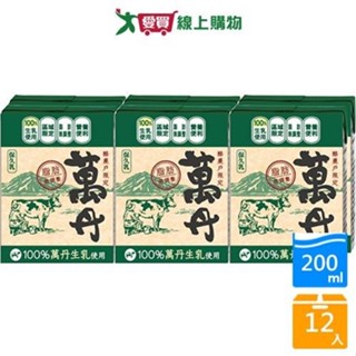 味全萬丹保久乳200ML*6入【兩入組】【愛買】