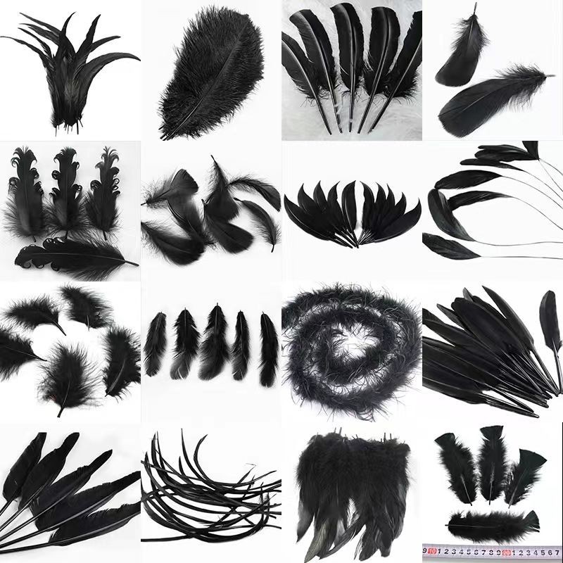 20款黑色羽毛 diy 手工飾品配件羽毛 胸花羽毛 頭飾羽毛 帽子羽毛 DIY創意生活