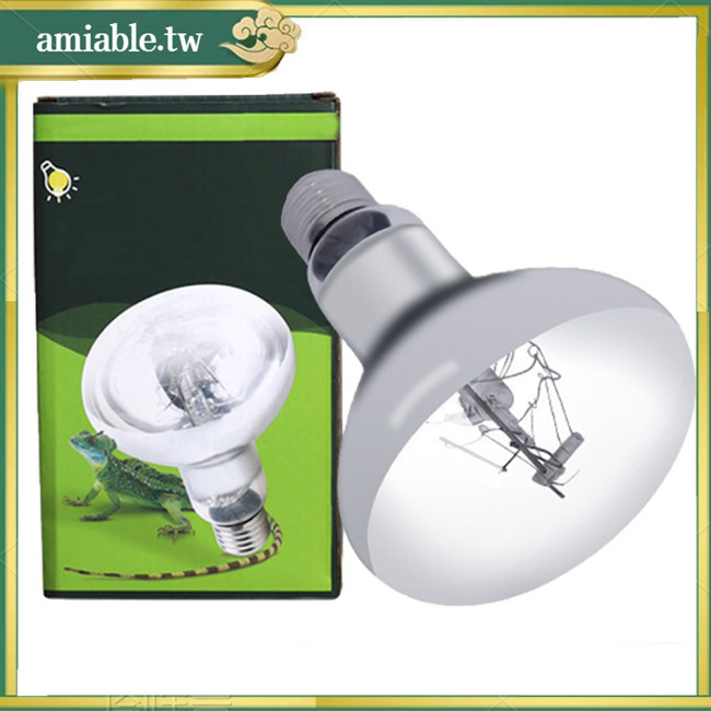 Ami 爬蟲太陽燈 UVA+UVB 全光譜 E27 通用螺絲寵物爬行曬黑燈適用於龜蜥(14 x 10.5 x