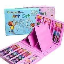 Mega CRAYON SET 208pcs CRAYON 適合兒童繪畫工具著色兒童繪畫工具彩色鉛筆蠟筆兒童繪畫工具多用
