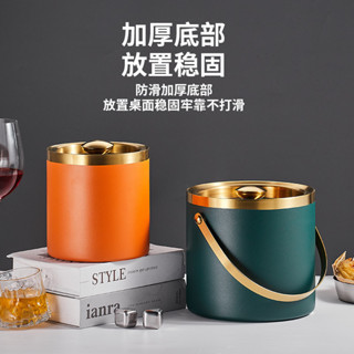 實體批發現貨當天傳送冰夾提手加厚酒吧KTV不鏽鋼3L冰粒桶雙層保溫冰桶創意紅酒桶啤酒