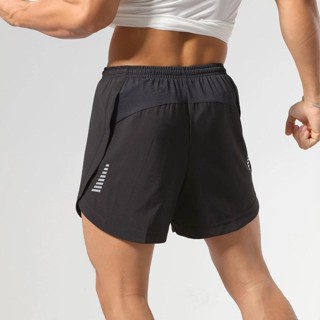健身褲夏季男士運動短褲速乾透氣雙層跑步健身梭織訓練褲