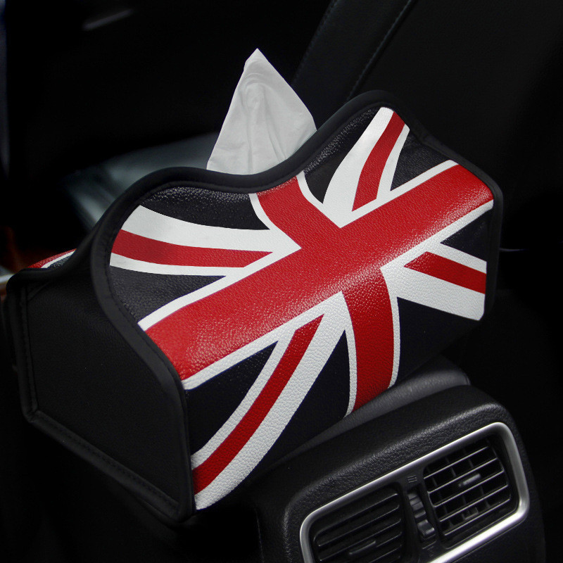 汽車內飾英國國旗pu皮汽車紙巾盒包包扶手箱收納