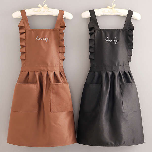 日本進口MUJIА洋氣廚房圍裙做飯訂製logo透氣上班工作服大人圍腰
