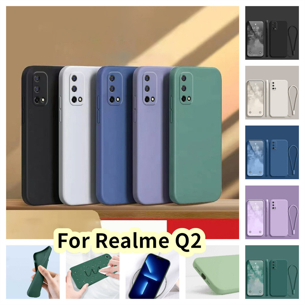 【吉田】適用於 Realme Q2 矽膠全保護殼防污彩色手機殼保護套