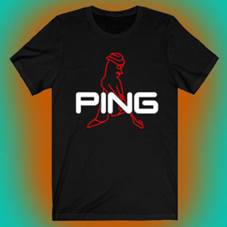 Ping Golf Logo 男式黑色 T 恤 S 碼到棉