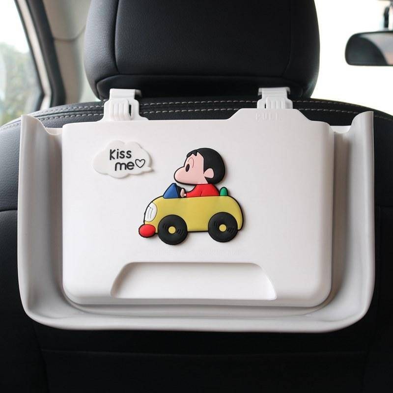 車用垃圾桶伸縮置物桶卡通可愛DIY開車小新小丸子米奇米妮內飾品