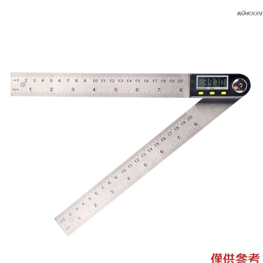 多功能數字液晶顯示角度尺360° 不銹鋼電子測角儀量角器測量工具,具有保持和零位功能
