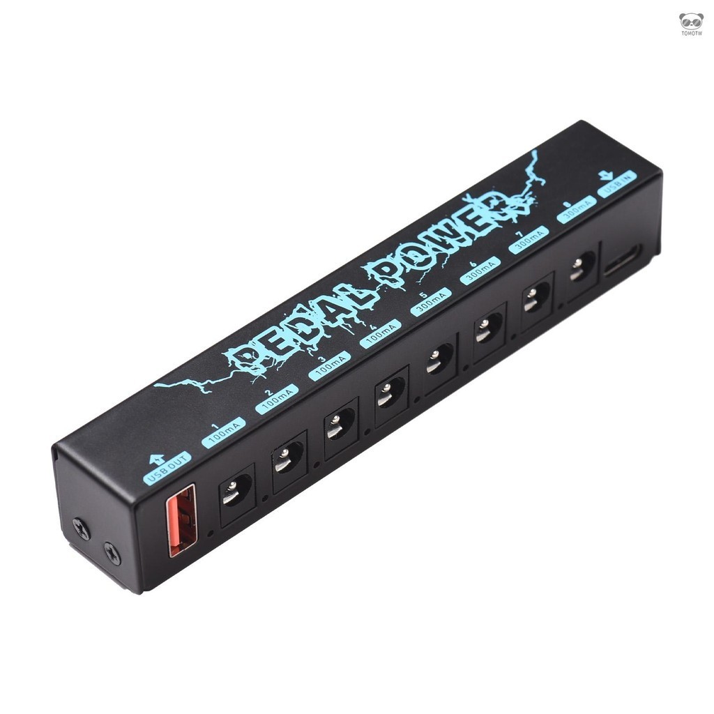 吉他踏板電源吉他效果器電源 8 個隔離直流輸出隔離電源 USB IN 5V 2.1A &amp; 8 DC OUT 9V &amp; 1