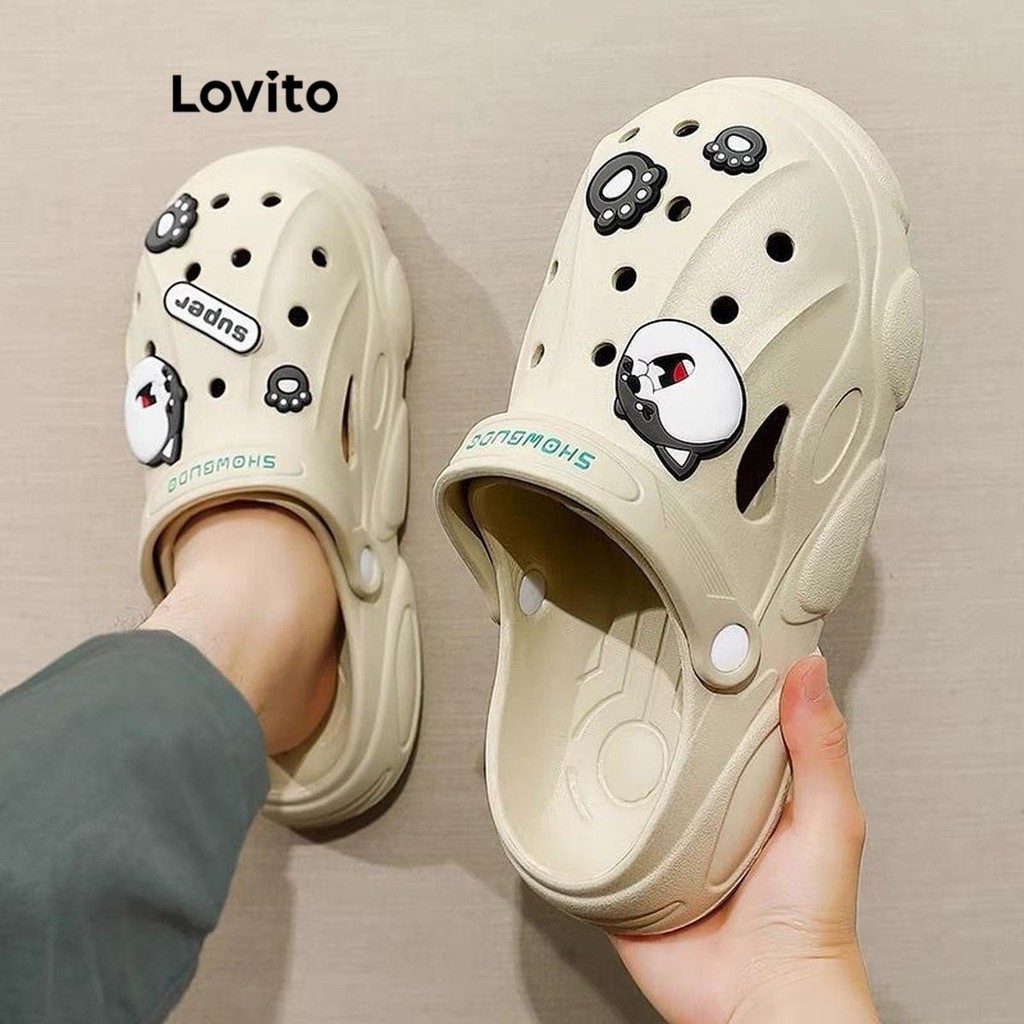Lovito 女士休閒平紋環厚底鞋平底涼鞋 LFA25029