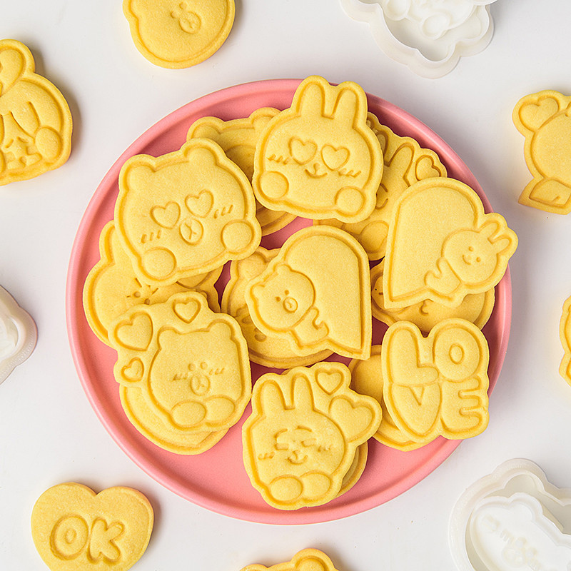 現貨【情人節模具】韓國網紅布朗熊 餅乾模 情人節 卡通可妮兔 曲奇翻糖模具 DIY 烘焙工具