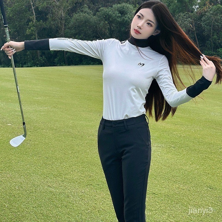秋冬款高爾夫女士球服上衣golf顯瘦運動長褲高彈九分喇叭女褲套裝