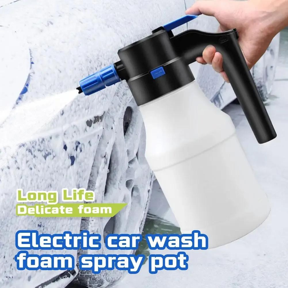1.5l電動洗車泡沫噴霧器可加壓usb充電式泡沫泵噴壺洗車電動水槍