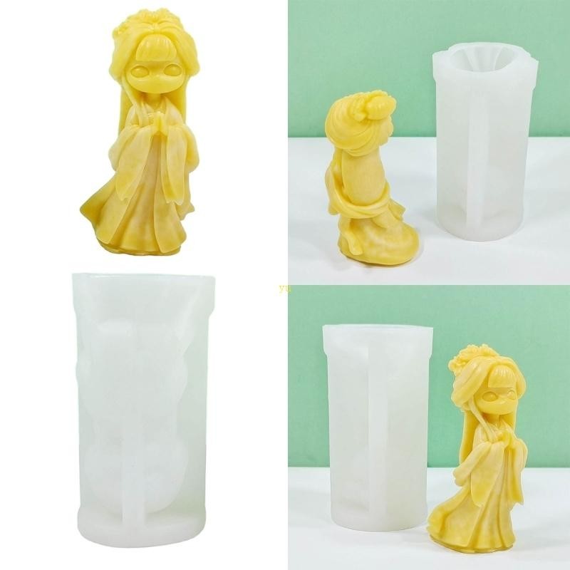 Yu 3D女孩娃娃矽膠模具手工皂石膏模具桌面擺件