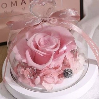 永生花 玻璃罩 禮盒 玫瑰花 乾花束 情人節 送女朋友 生日禮物