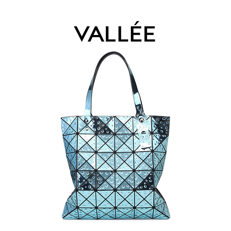 【VALLEE】✨現貨女包✨日本三宅一生同款單肩菱格女包潮流摺疊幾何拼接包包女