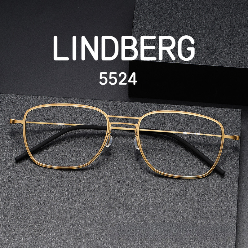 【Ti鈦眼鏡】純鈦眼鏡 Lindberg 林德伯格 5524鏤空設計手工 近視眼鏡 平光眼鏡框 細框眼鏡 鈦鏡框 鏡框男