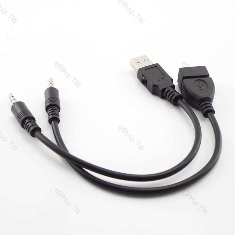 20cm Aux 音頻轉換器 3.5mm 公電纜轉 Usb 母公連接器 Usb 汽車音頻線 OTG 汽車 3.5mm 適