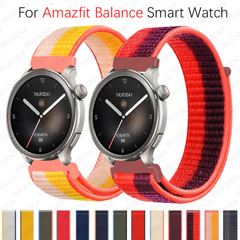 22 毫米運動環尼龍錶帶適用於 Amazfit Balance 智能手錶腕帶手鍊手錶配件