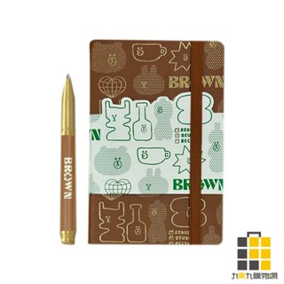 IWI手稿黃銅版鋼珠筆+筆記本禮盒組LINE FRIENDS【九乘九文具】鋼珠筆 鋼珠筆芯 收納袋 口袋筆記本 禮盒組