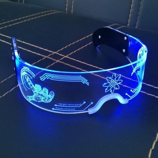 🔶臺灣發貨🔶LED七彩發光眼鏡賽博朋克科幻酒吧蹦迪科技感眼鏡表演道具蹦迪KTV