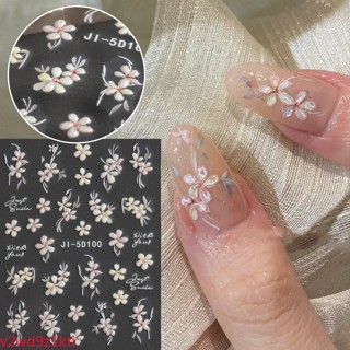 臺灣出貨【4945人好評】美甲貼紙ins網紅溫柔立體水彩花卉日系仙氣冰花5D防水背膠貼裝飾♡