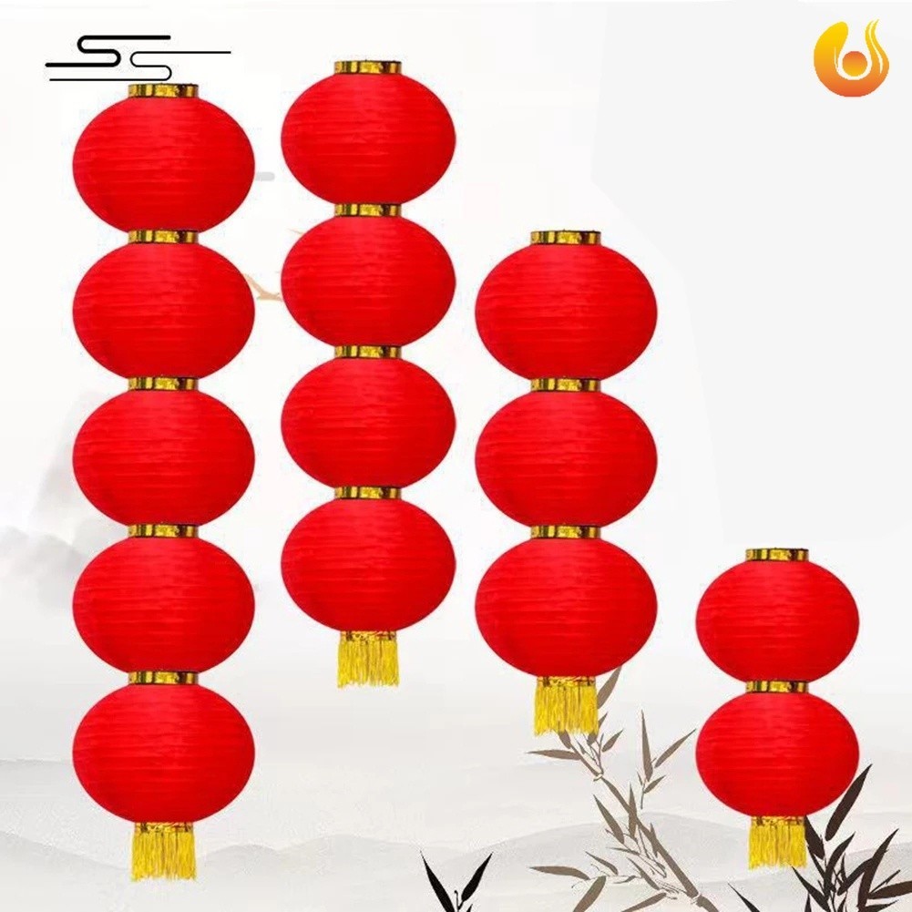 戶外花園裝飾中國新年圓形掛流蘇燈籠/中秋紅燈籠挂件