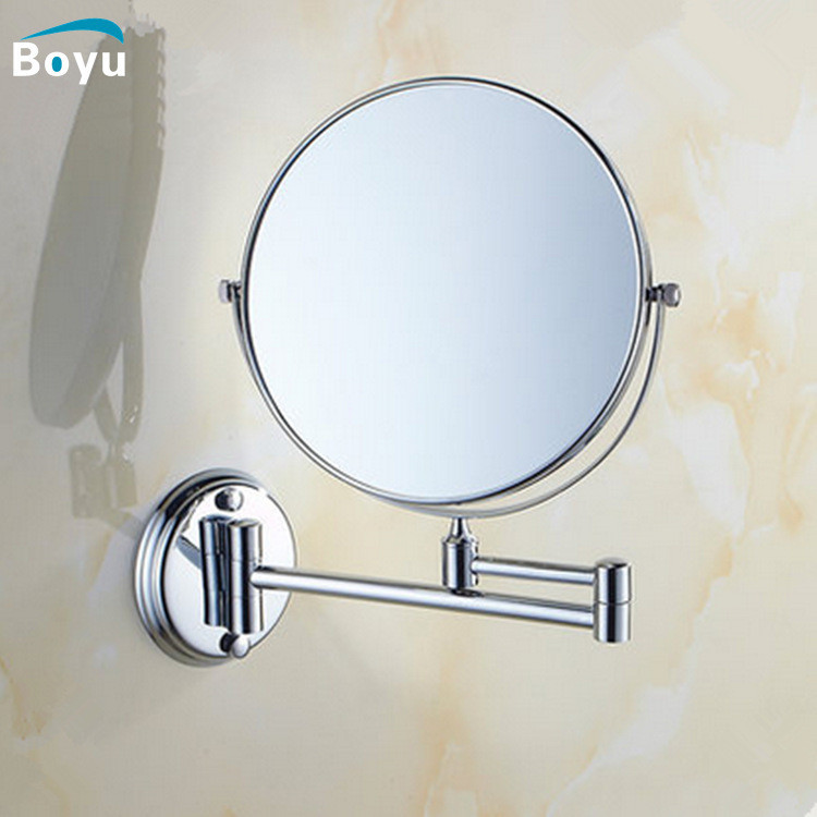 【立即出貨】浴室化妝鏡壁掛衛生間摺疊鏡子 雙面放大美容鏡酒店8寸旋轉伸縮鏡
