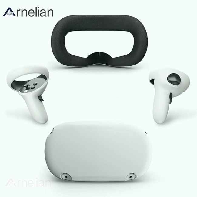 Arnelian 4 件配件套裝兼容 Oculus Quest 2 Vr 眼鏡遊戲手柄控制器手柄套眼罩墊主機