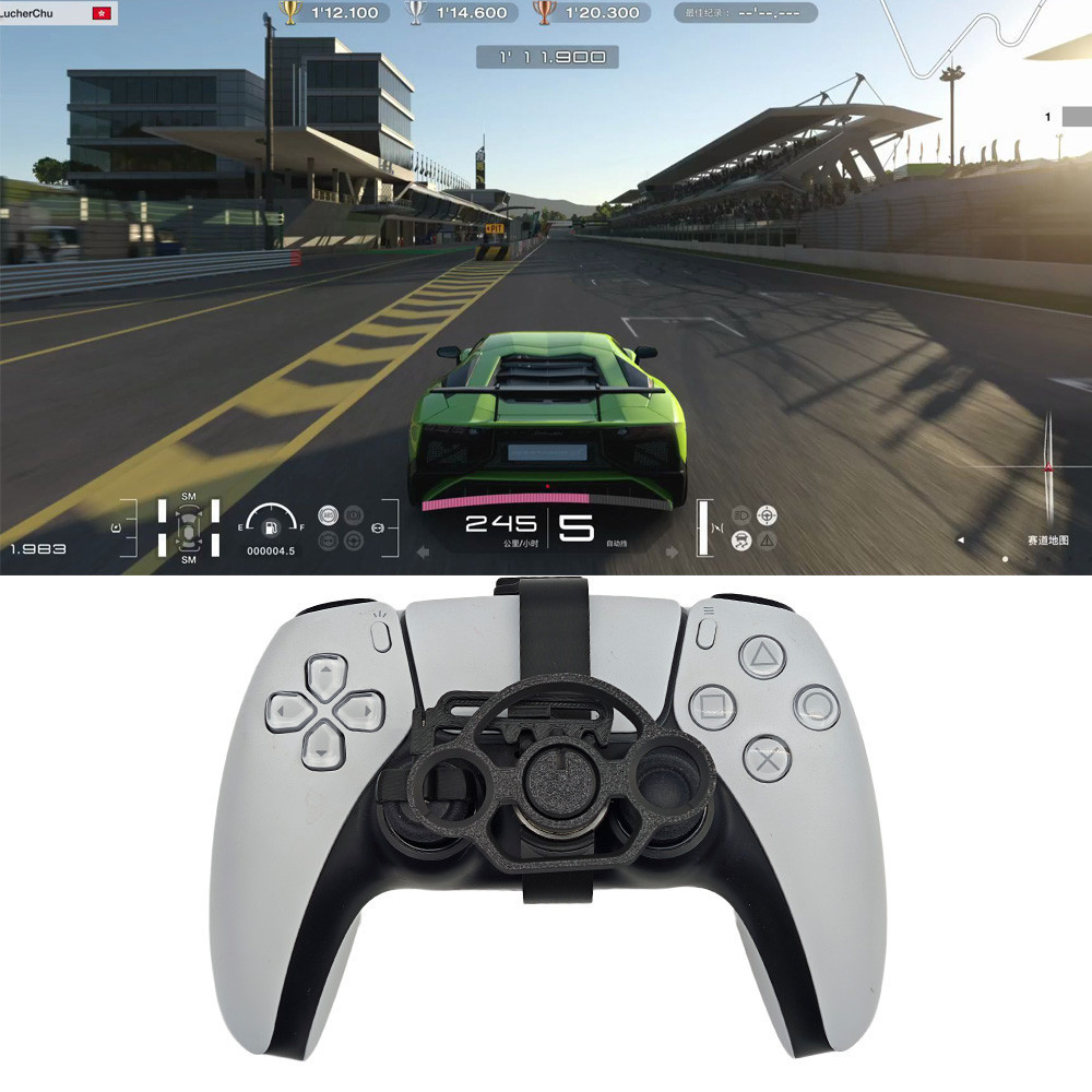 適用於 PS5 Slim配件的 適用 PS5 賽車遊戲遊戲手柄控制器手柄輔助更換的迷你方向盤