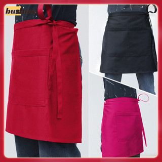 Bushine 棉質帶口袋圍裙高級防水防油防污防塵烹飪圍裙