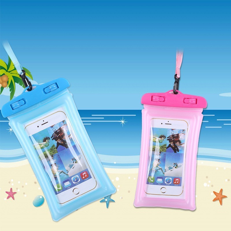 【便宜出清】漂浮氣囊充氣手機防水袋 新款游泳透明防水手機袋 手機防水套
