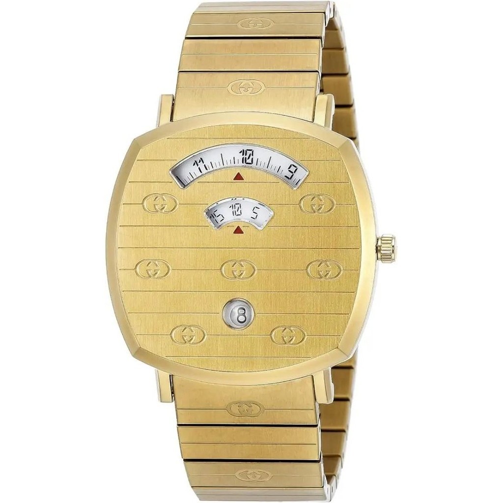 近全新 GUCCI 古馳 手錶 YA157409 Grip 黃色 金色 mercari 日本直送 二手