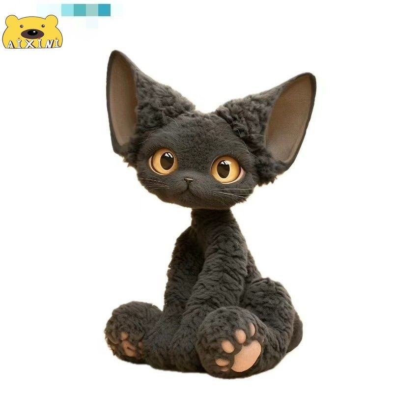 Aixini可愛貓咪毛絨玩具可愛德國可愛黑貓毛絨公仔兒童禮物生日禮物女孩