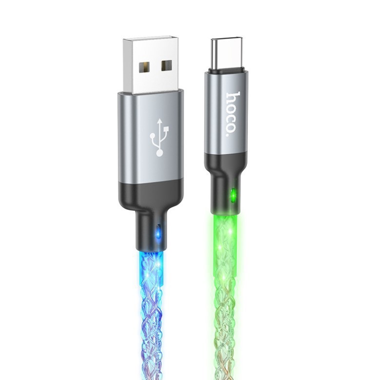 hoco RGB漸變發光數據線100cm(USB to Type-C)[大買家]
